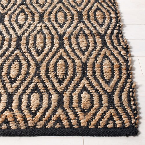 Highland Dunes Arria Handmade Flatweave Jute Sisal Black Natural Rug